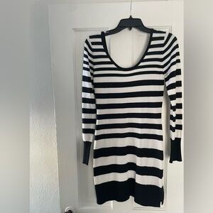 Derek Heart Black and White Striped Top